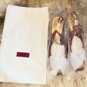 Valentino Red and Gold Slingback Heels